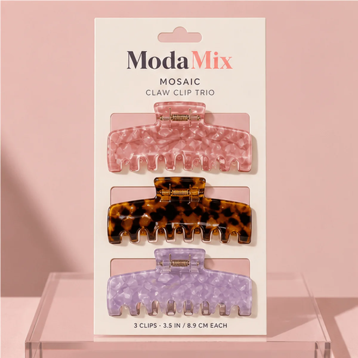 Mosaic Claw Clip Trio